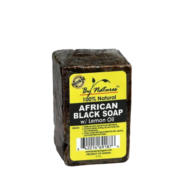 By Natures African Black Soap with Lemon Oil 6oz